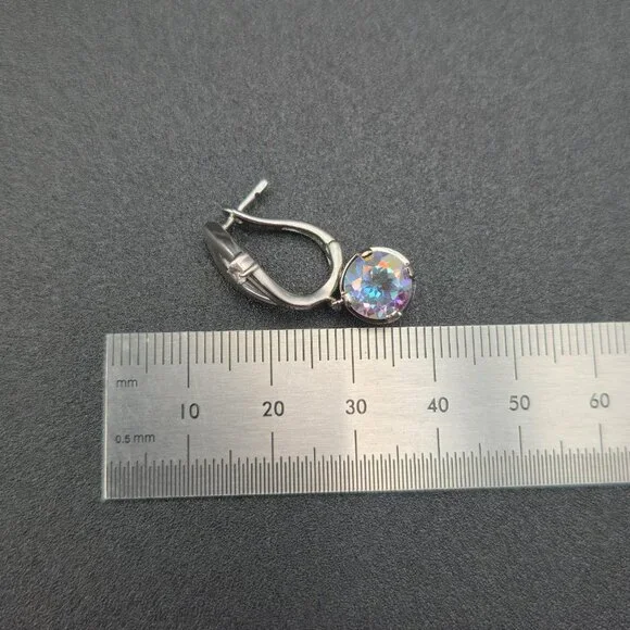 Sterling Silver Mystic Topaz Colorful Gemstone Earrings A6156 - Picture 6 of 7